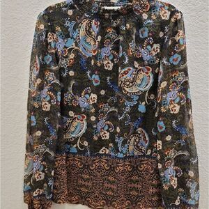 𝅺anthropologie flower and Fig Blouse- Medium